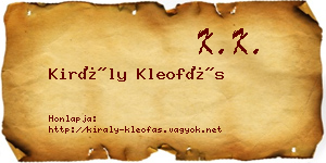 Király Kleofás névjegykártya