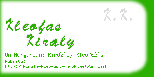 kleofas kiraly business card